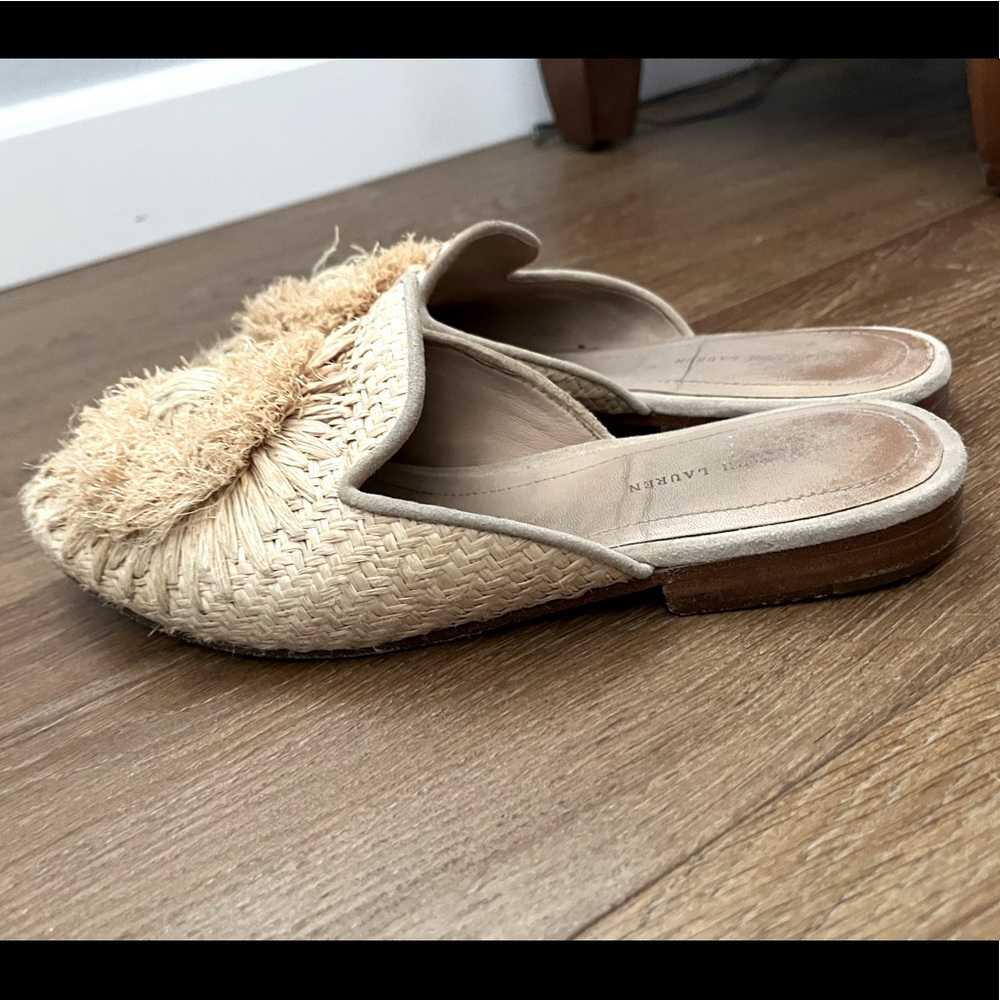 Polo raffia mules tan